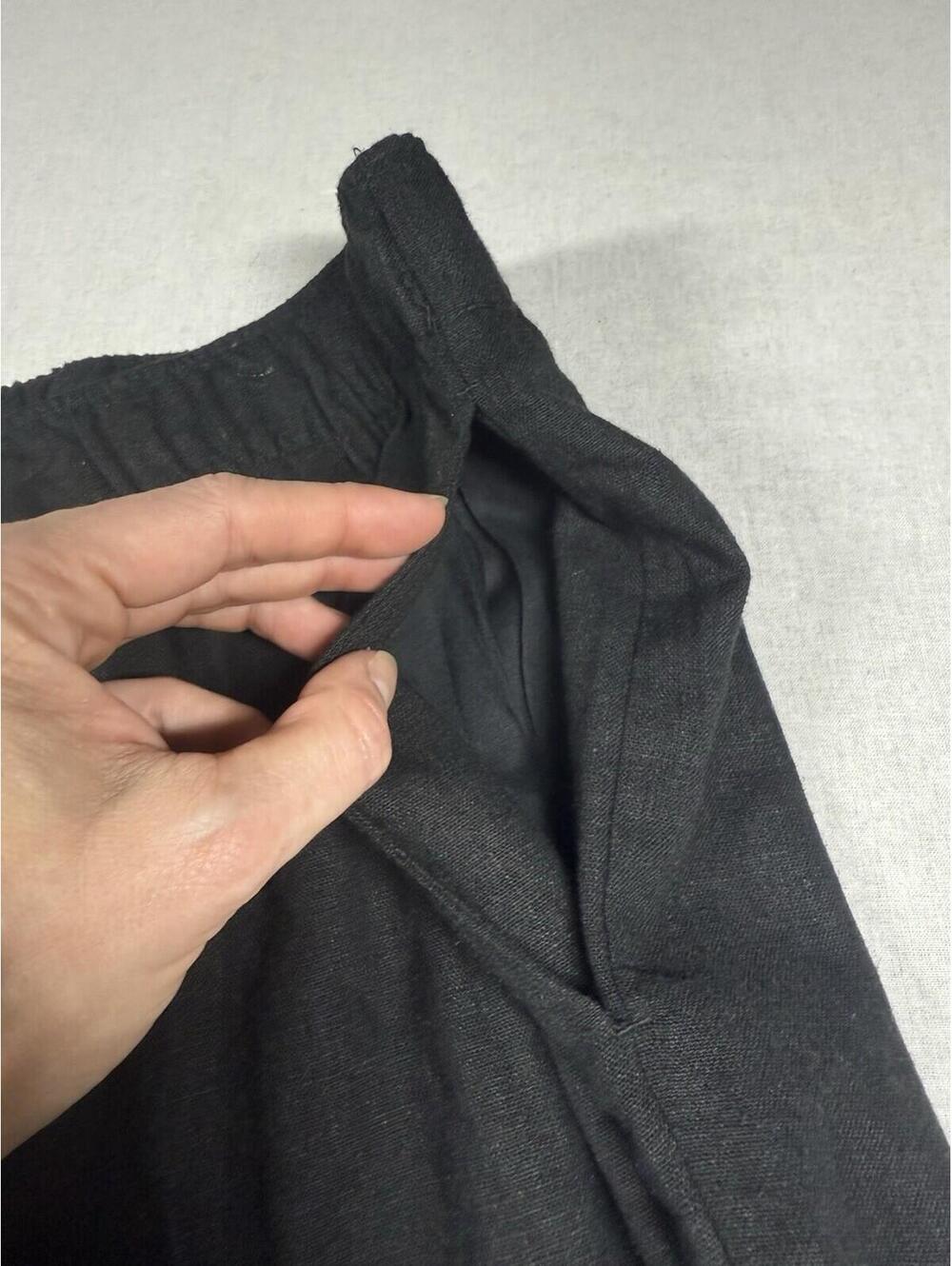 Abercrombie & Fitch Pants Women‎ Sz XXL 41x30 Black Wide Leg Lined Linen Blend - Picture 2 of 11